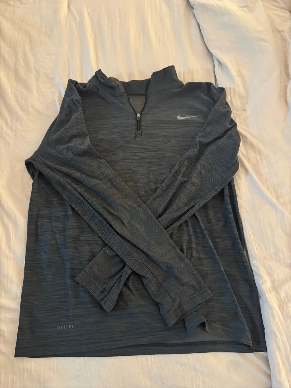 Nike Men’s Quarter-Zip Dri-FIT Pullover in Dark Charcoal